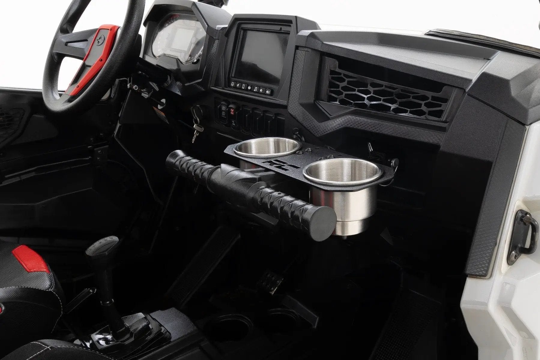 Rough Country Passenger Grip Handle Dual Cup Holder | Polaris RZR 4 900/RZR S 1000 by Rough Country