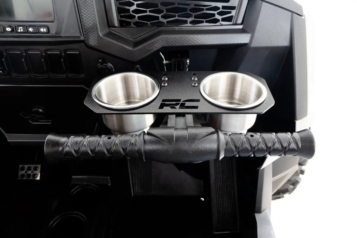 Rough Country Passenger Grip Handle Dual Cup Holder | Polaris RZR 4 900/RZR S 1000 by Rough Country