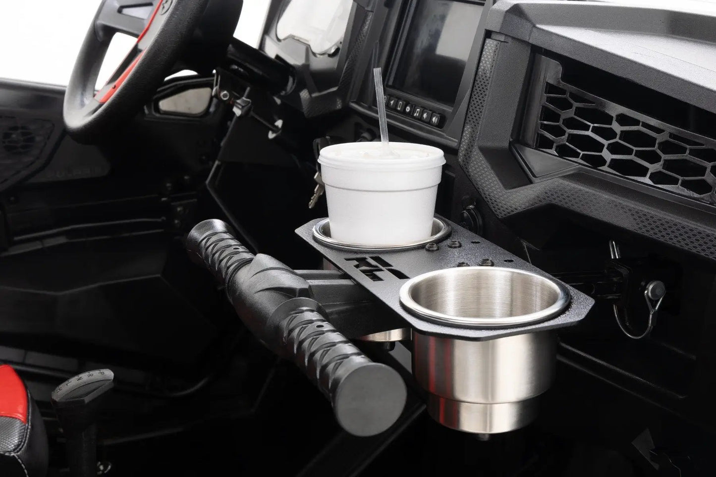 Rough Country Passenger Grip Handle Dual Cup Holder | Polaris RZR 4 900/RZR S 1000 by Rough Country