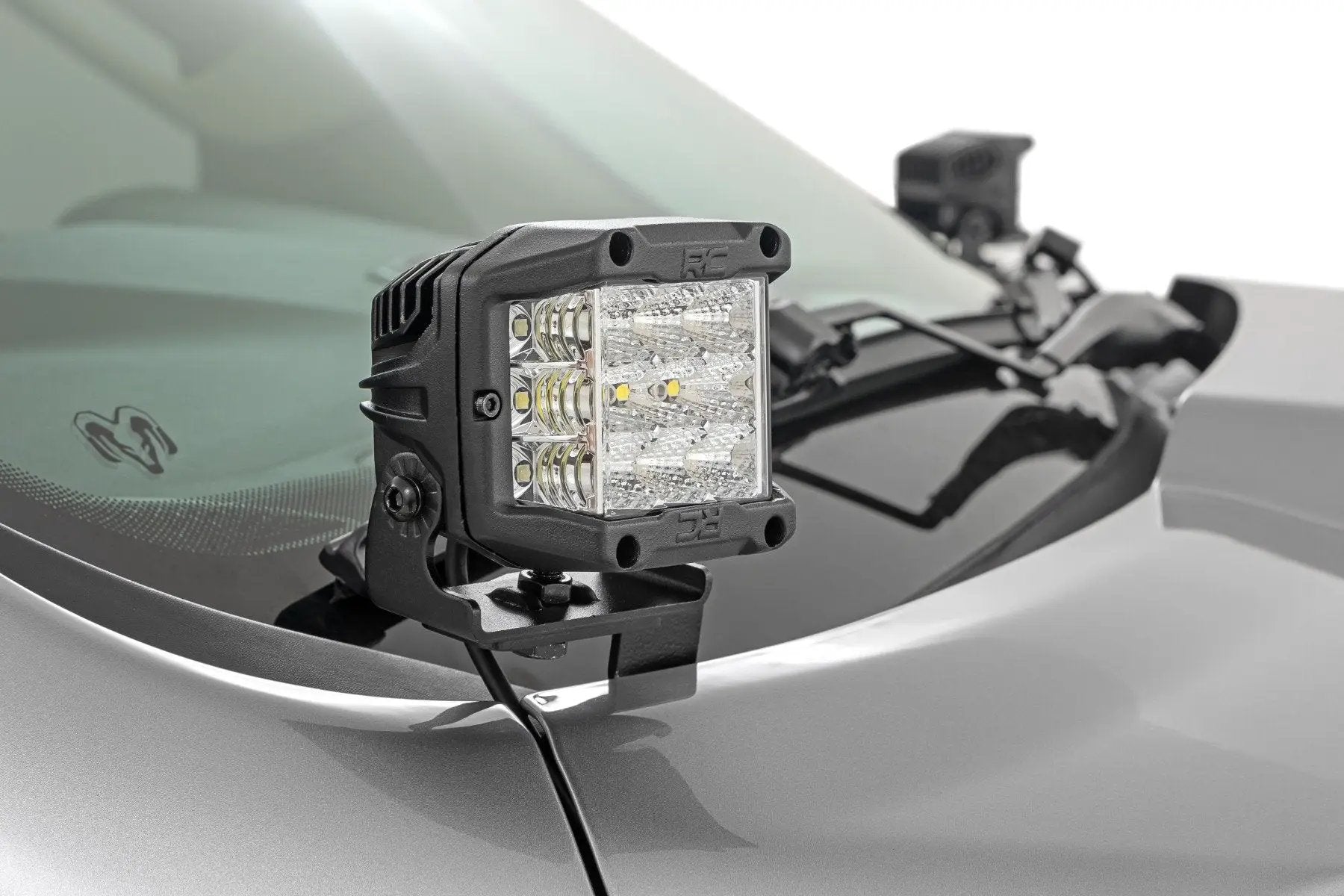Rough Country LED Light Kit | Ditch Mount | 2" Black Pair | Amber DRL | Ram 1500 (19-26) by Rough Country