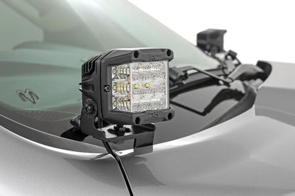 Rough Country LED Light Kit | Ditch Mount | 2" Black Pair | Amber DRL | Ram 1500 (19-26) by Rough Country