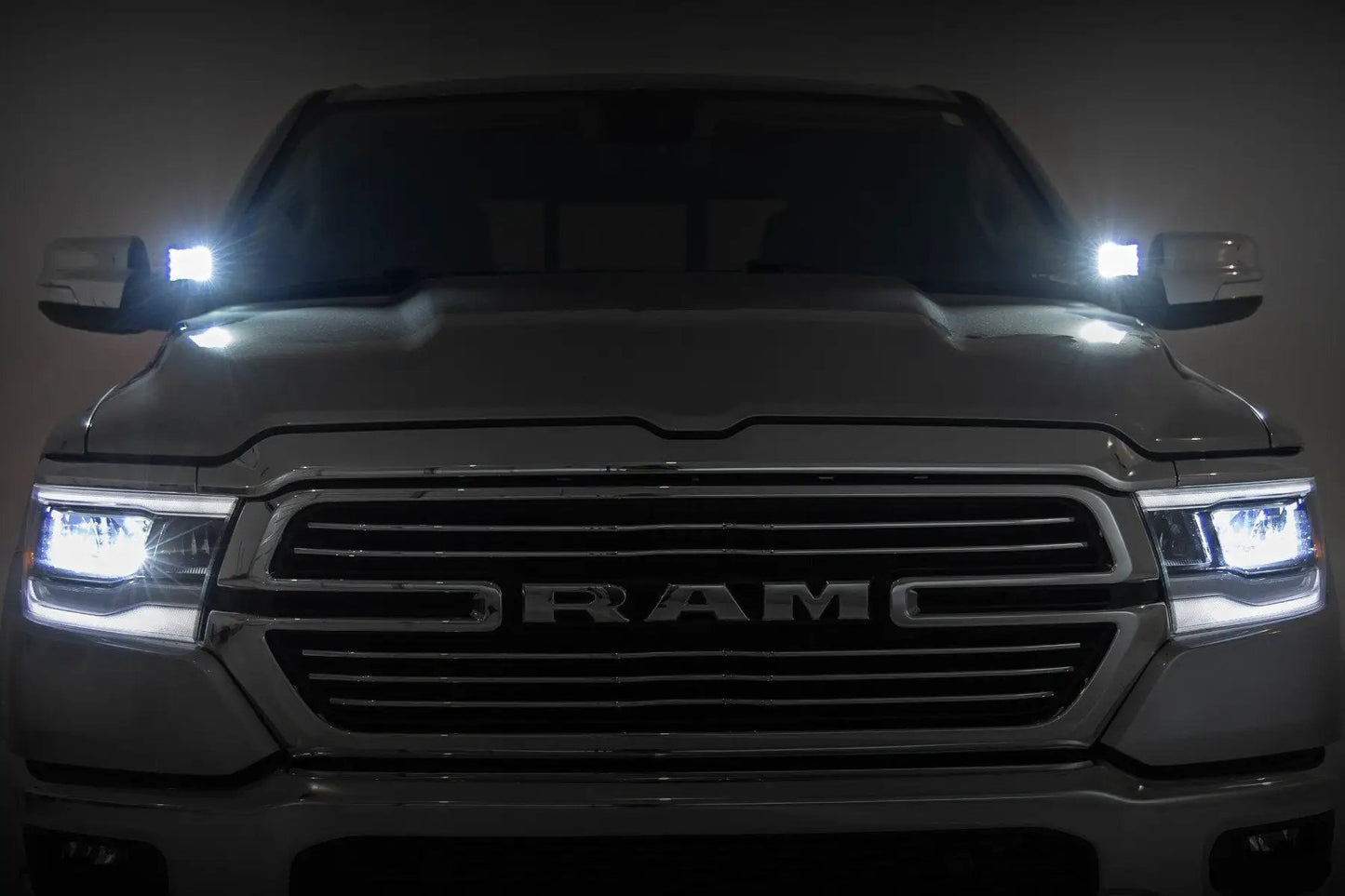 Rough Country LED Light Kit | Ditch Mount | 2" Black Pair | White DRL | Ram 1500 (19-26) by Rough Country