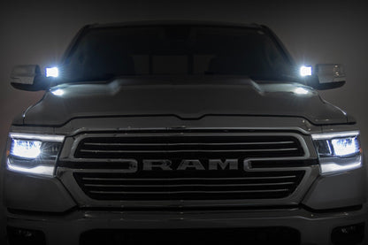 Комплект светодиодных фар | Крепление на желоб капота | 3 дюйма OSRAM | Широкий луч | Ram 1500 2WD/4WD (2019-2026)