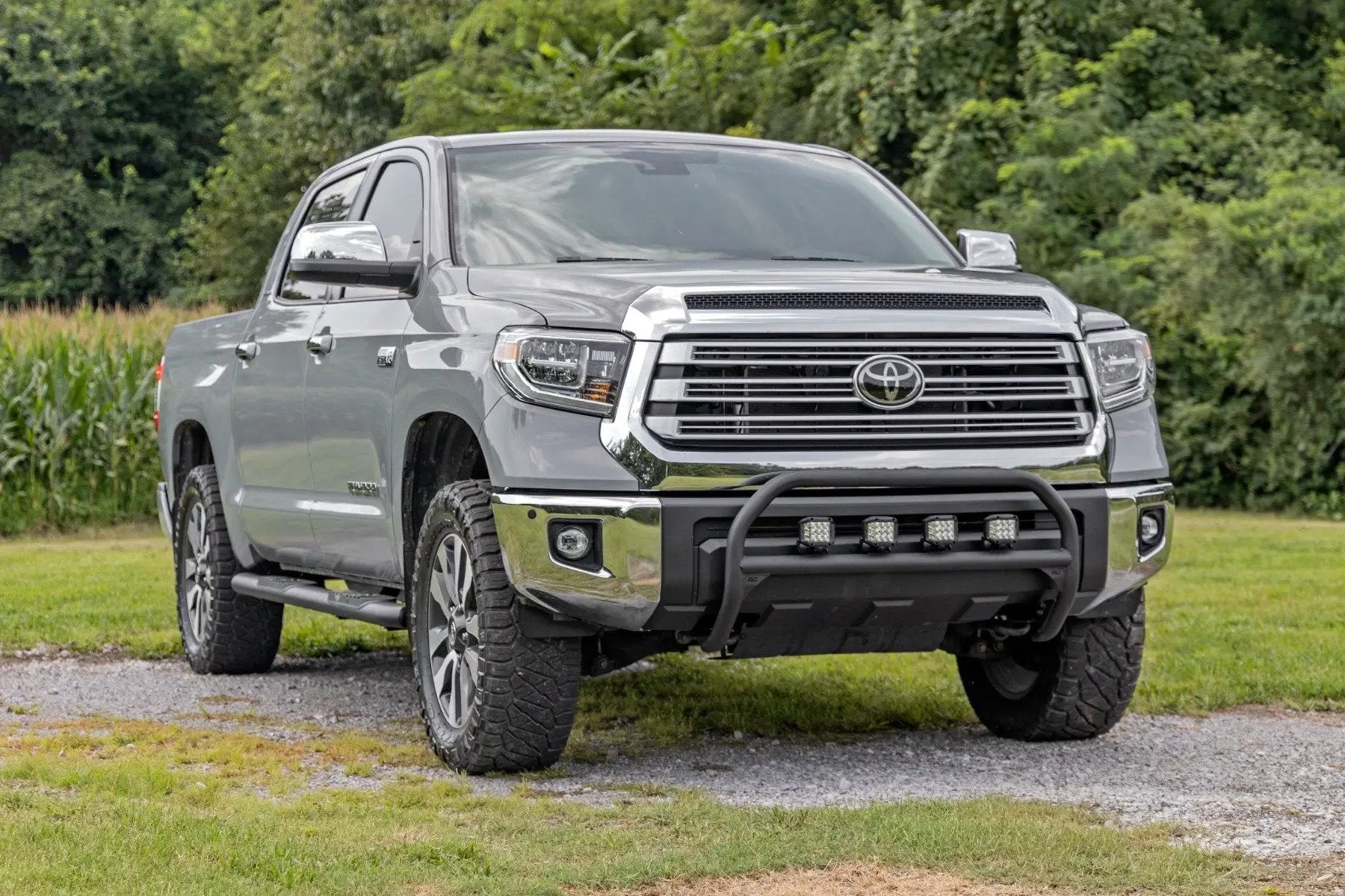 Rough Country Oval Nerf Step | Crew Cab | Black | Toyota Tundra 2WD/4WD (2007-2021) by Rough Country