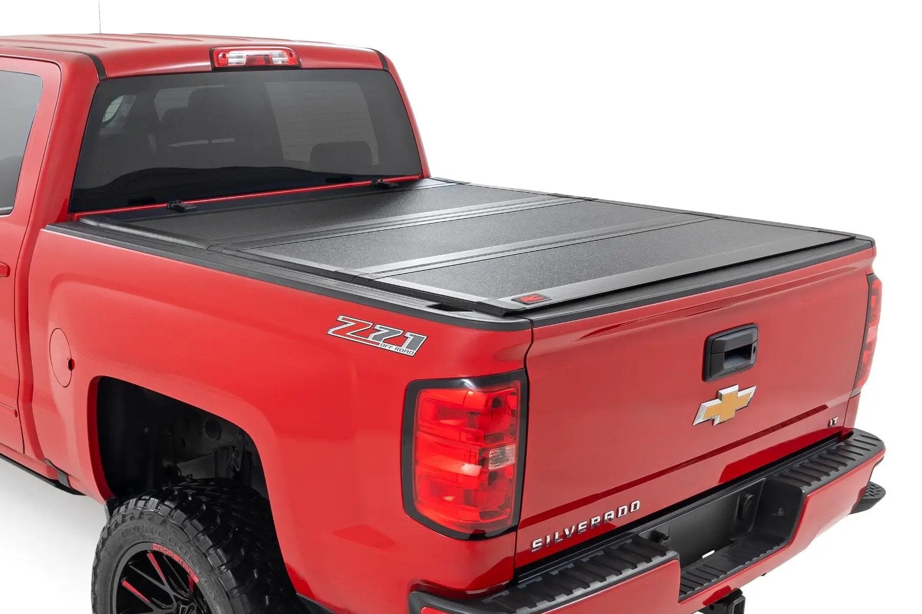 Rough Country Hard Tri-Fold Flip Up Bed Cover | 6'7" Bed | Rail Cap | Chevy/GMC 1500/2500HD/3500HD (14-19) by Rough Country