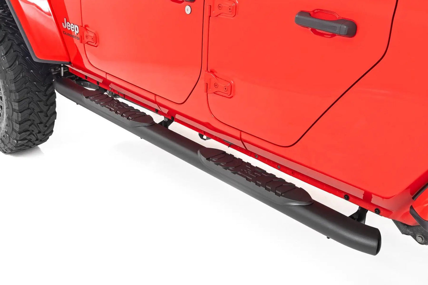 Rough Country Oval Nerf Steps | Black | Jeep Gladiator JT 4WD (2020-2025) by Rough Country