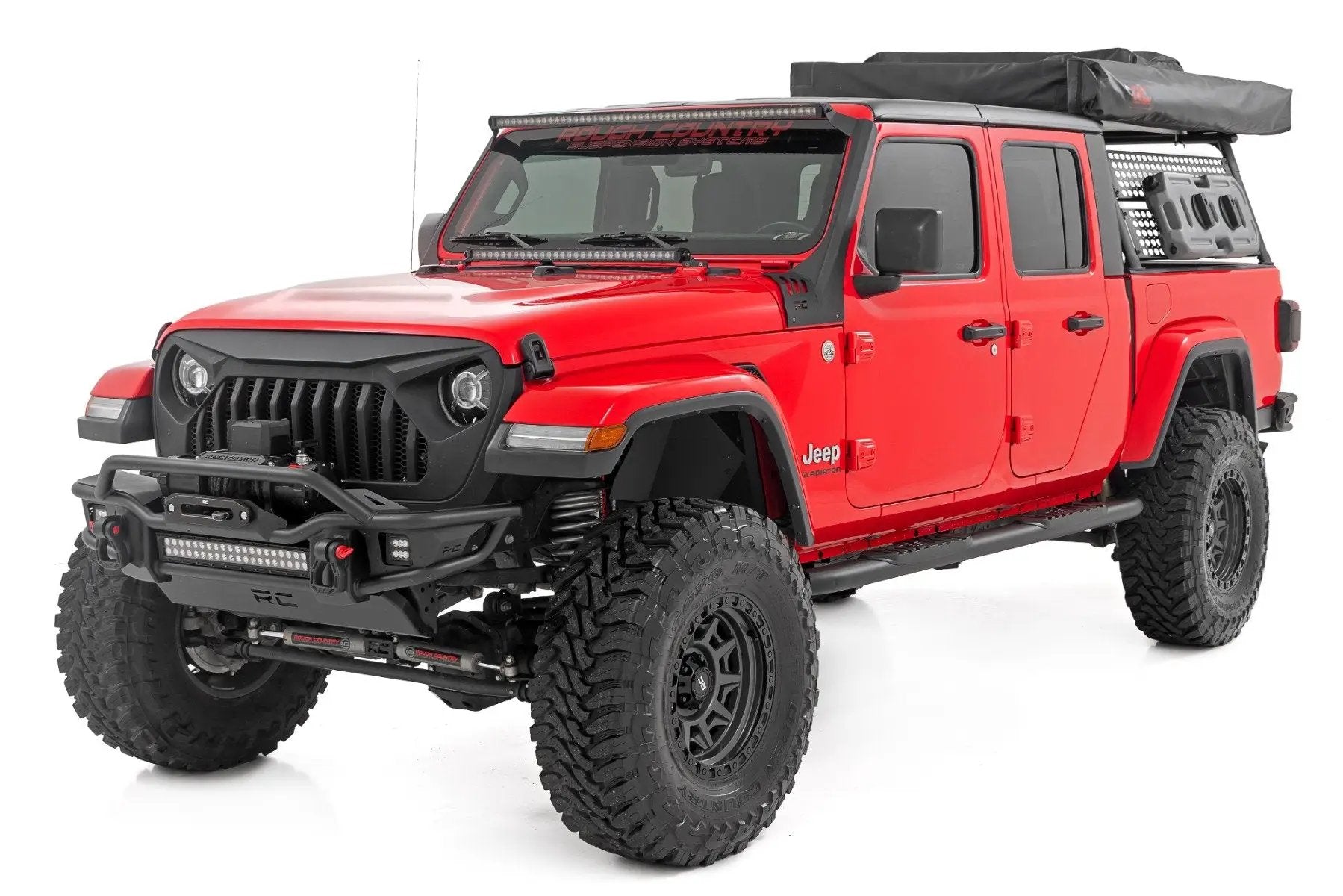 Rough Country Oval Nerf Steps | Black | Jeep Gladiator JT 4WD (2020-2025) by Rough Country