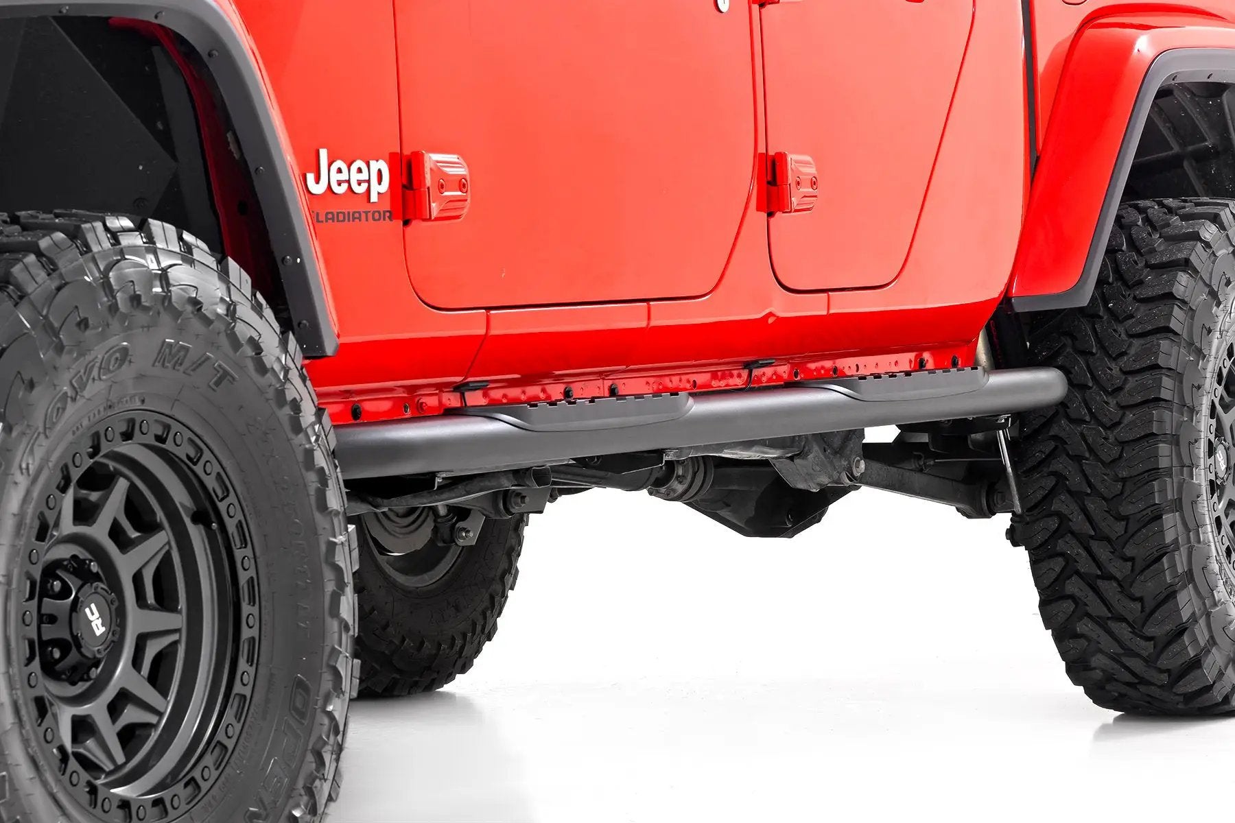 Rough Country Oval Nerf Steps | Black | Jeep Gladiator JT 4WD (2020-2025) by Rough Country