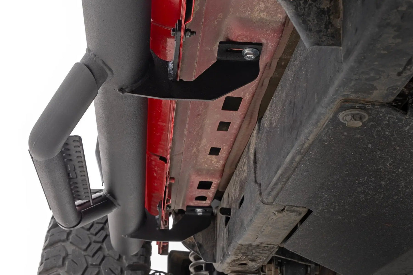 Rough Country Nerf Steps | Wheel to Wheel | 4 Door | Jeep Wrangler Unlimited 2WD/4WD (07-18) by Rough Country