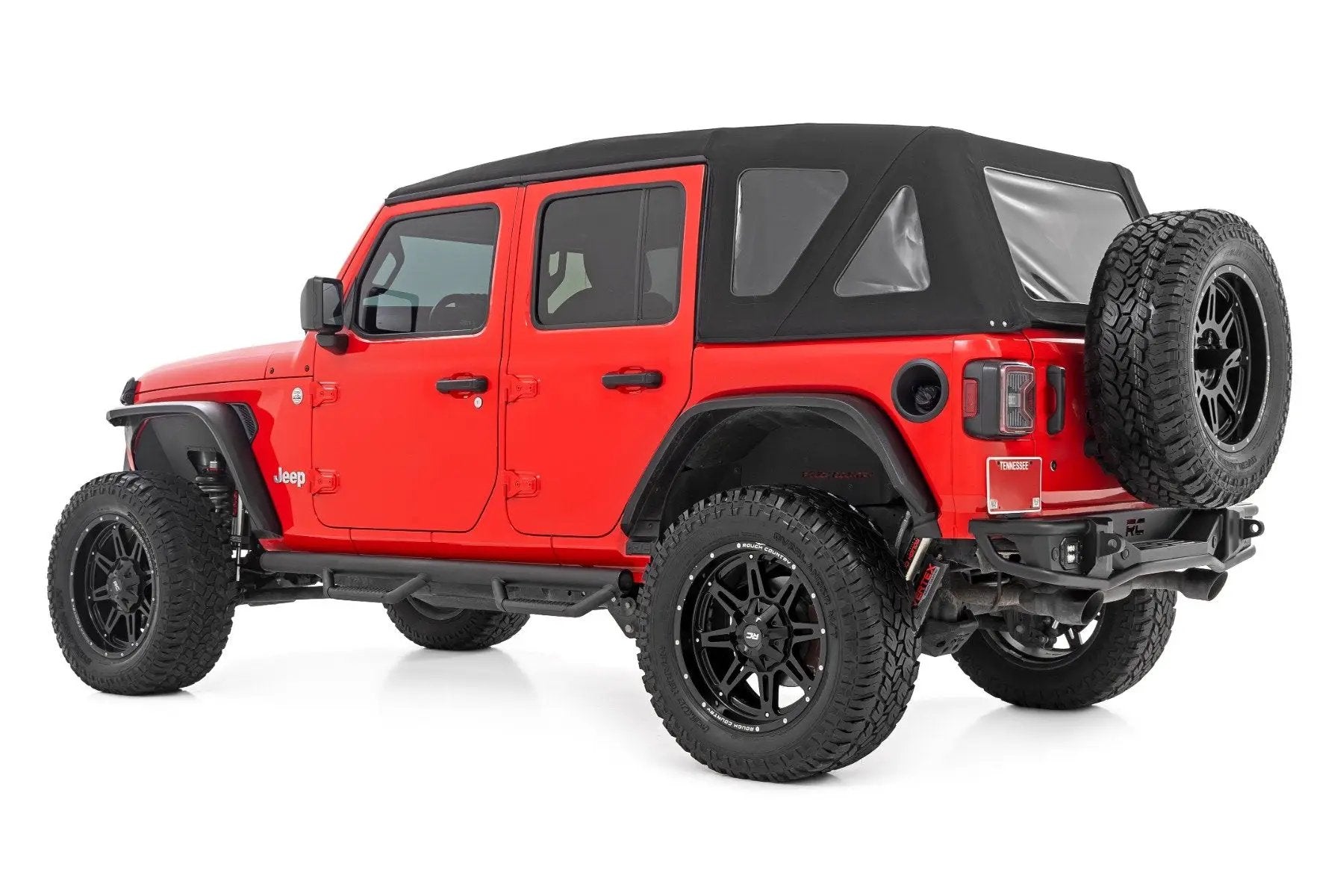 Rough Country Nerf Steps | Wheel to Wheel | 4 Door | Jeep Wrangler Unlimited 2WD/4WD (07-18) by Rough Country