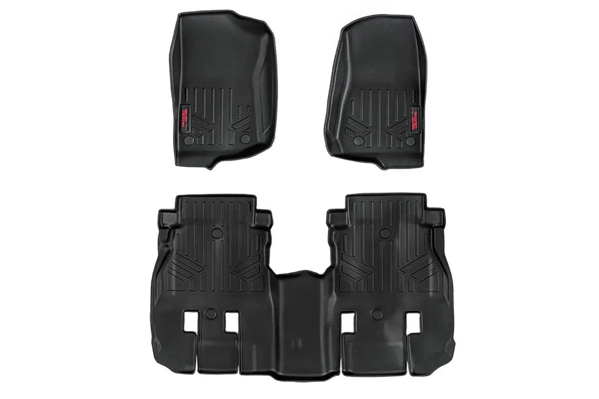 Rough Country Floor Mats | FR & RR | 4 Door | Jeep Wrangler Unlimited 4WD (2018-2025) by Rough Country
