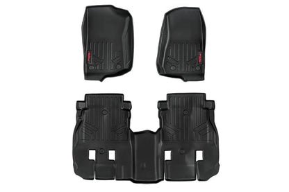 Rough Country Floor Mats | FR & RR | 4 Door | Jeep Wrangler Unlimited 4WD (2018-2025) by Rough Country