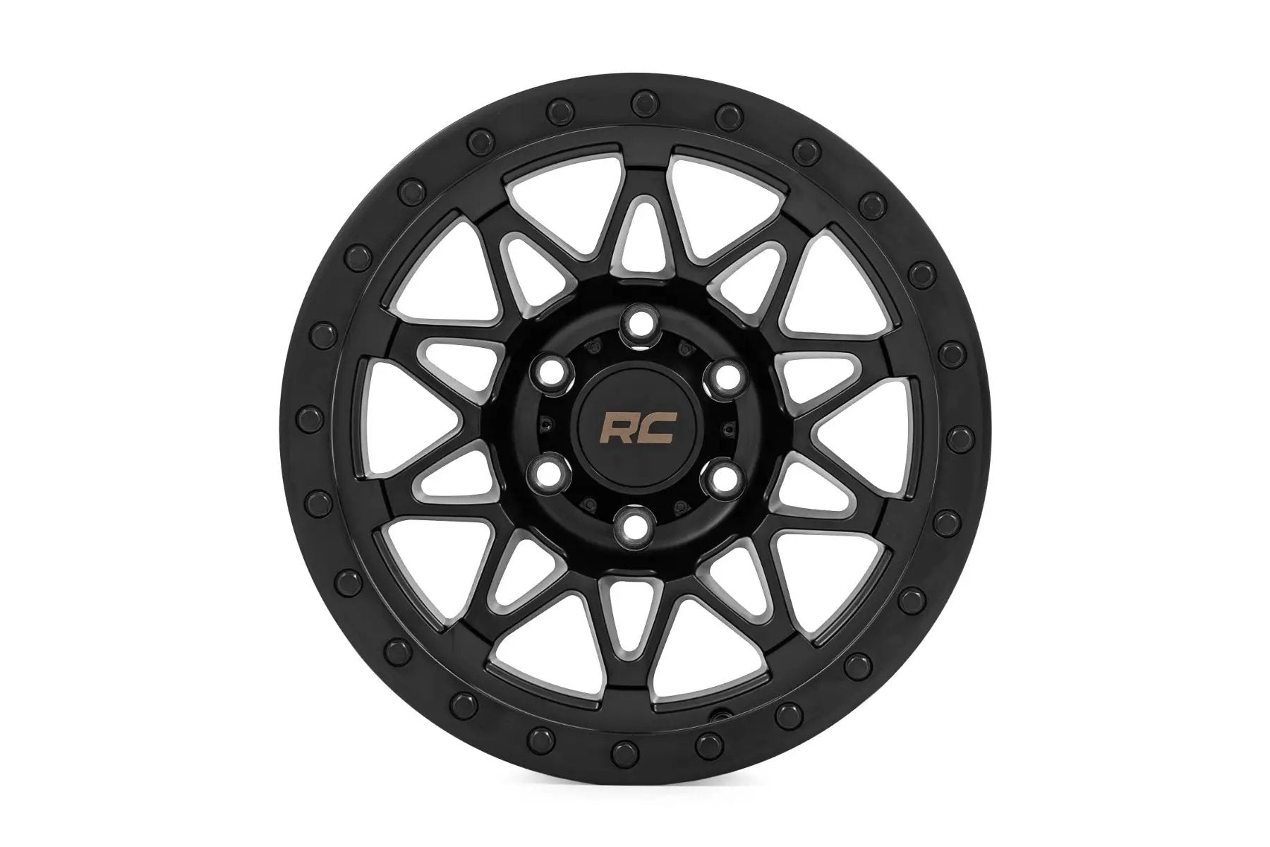 Rough Country 78 Series Wheel | Simulated Beadlock | Black | 18x9 | 6x135 | -12mm by Rough Country