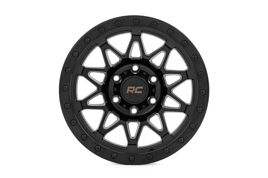 Rough Country 78 Series Wheel | Simulated Beadlock | Black | 18x9 | 5x5 | -12mm