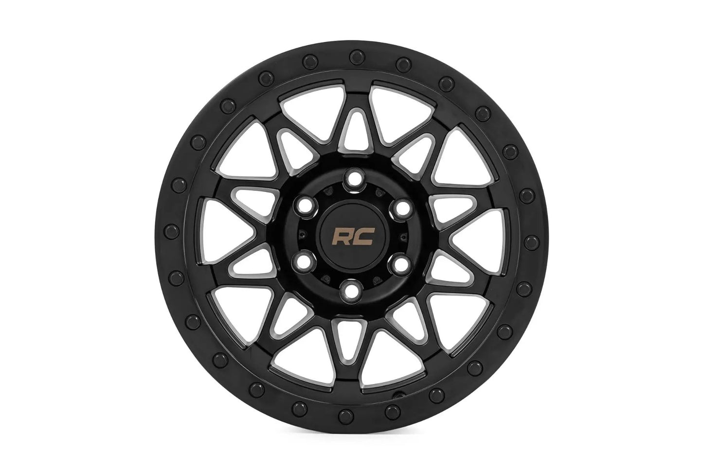 Rough Country 78 Series Wheel | Simulated Beadlock | Black | 18x9 | 5x5 | 0mm by Rough Country