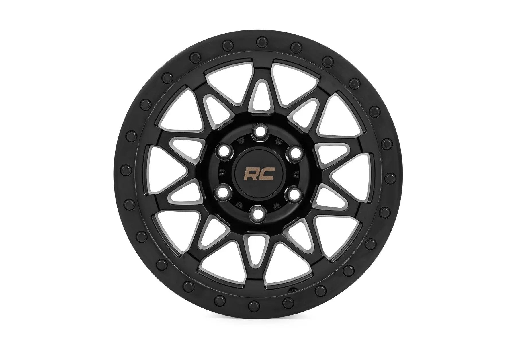 Rough Country 78 Series Wheel | Simulated Beadlock | Black | 17x8.5 | 5x4.5 | +0mm by Rough Country
