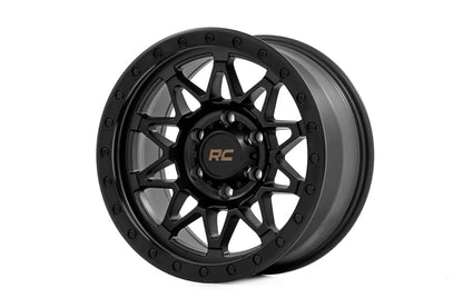 Rough Country 78 Series Wheel | Simulated Beadlock | Black | 17x8.5 | 5x4.5 | +0mm by Rough Country