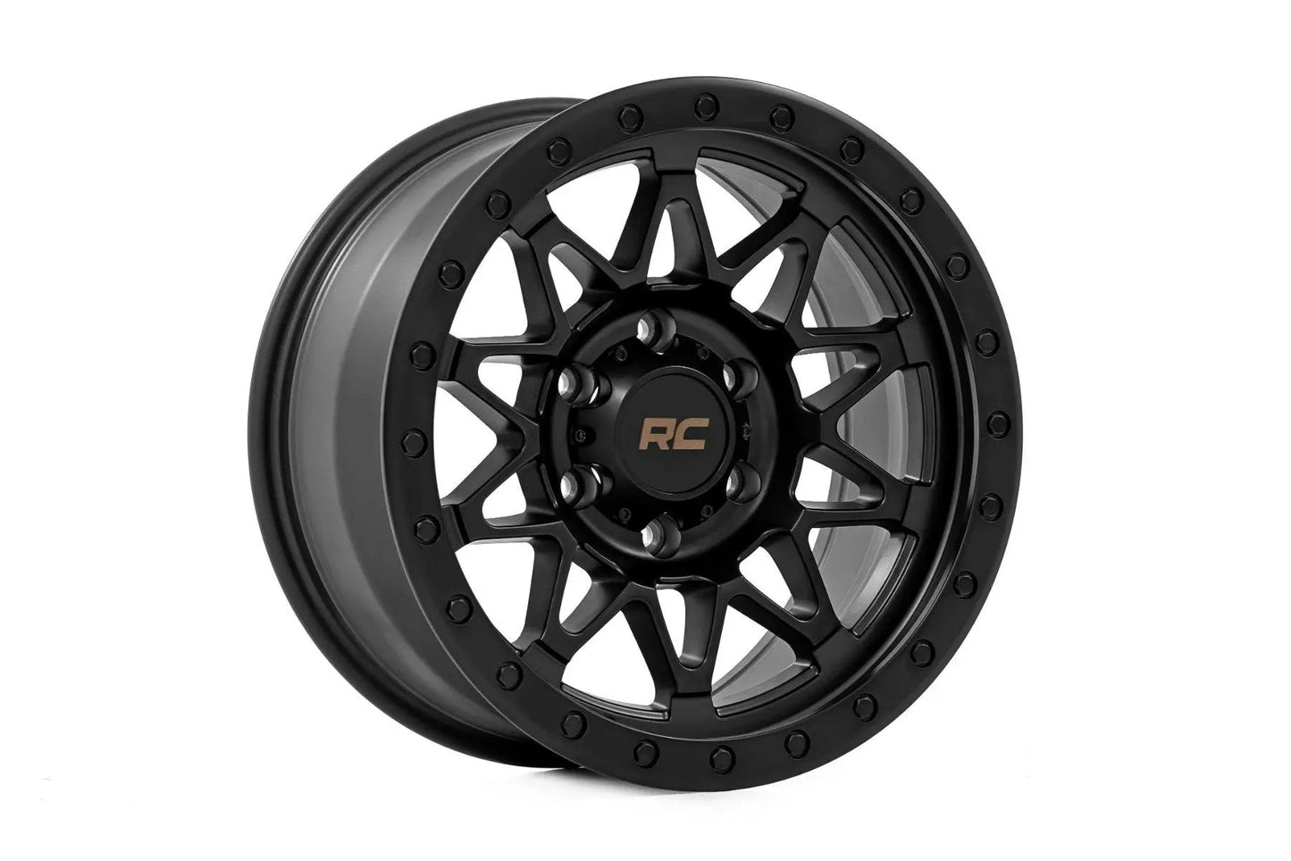 Rough Country 78 Series Wheel | Simulated Beadlock | Black | 18x9 | 6x135 | -12mm by Rough Country