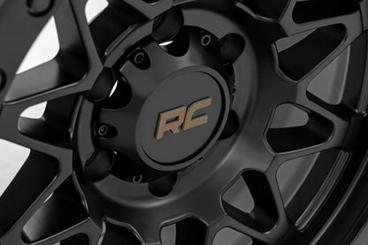 Rough Country 78 Series Wheel | Simulated Beadlock | Black | 17x8.5 | 5x4.5 | +0mm by Rough Country