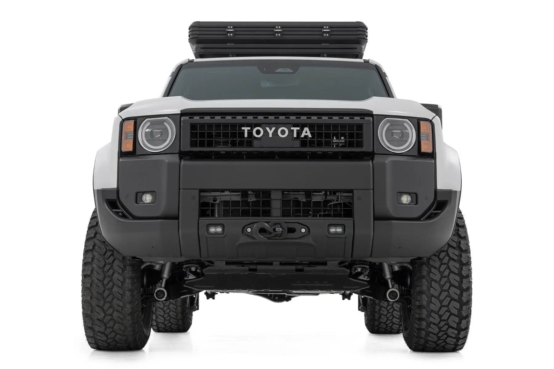 Rough Country Hidden Winch Mount | White SAE | Fog | Toyota Land Cruiser 4WD (2024-2025) by Rough Country