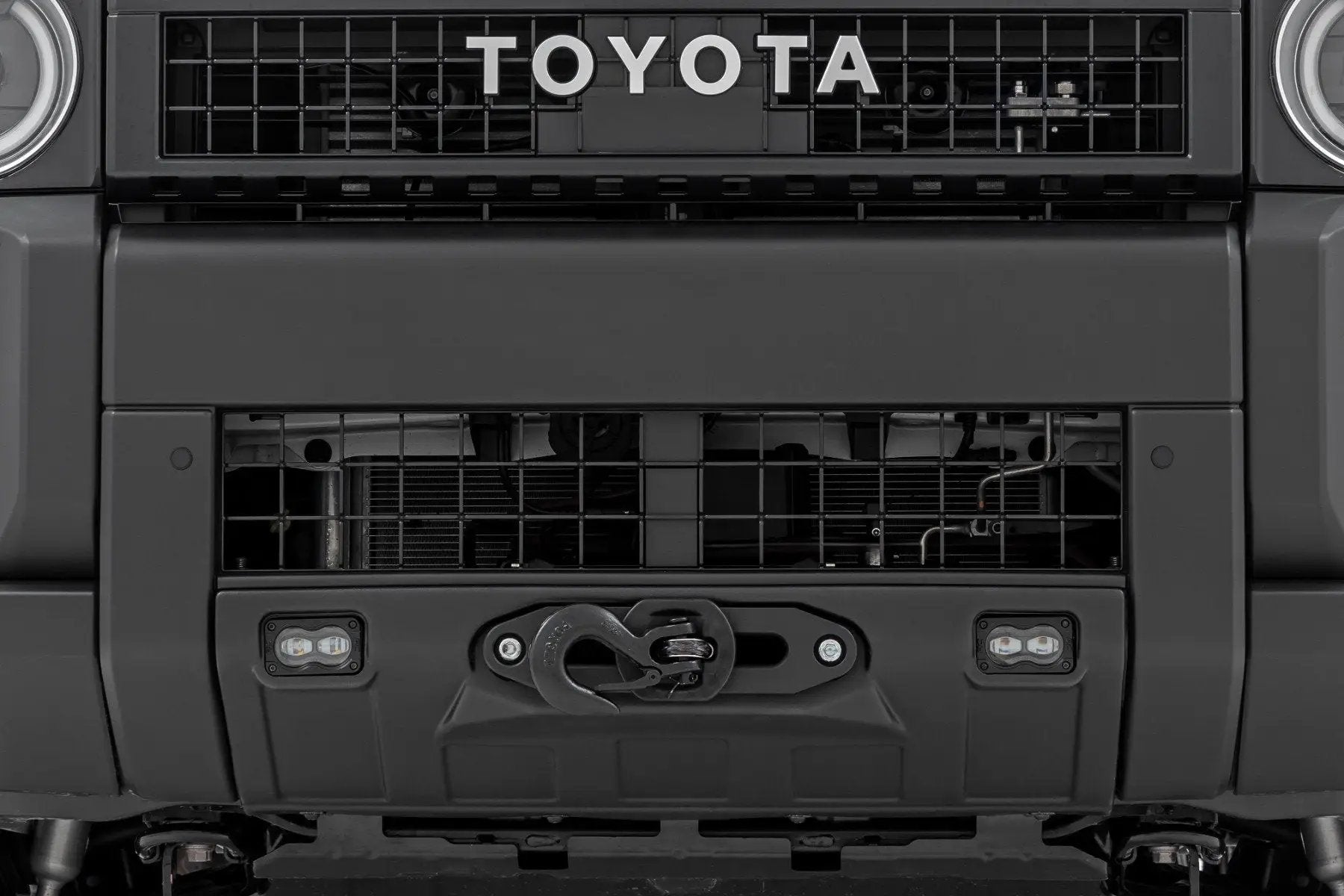 Rough Country Hidden Winch Mount | White SAE | Fog | Toyota Land Cruiser 4WD (2024-2025) by Rough Country