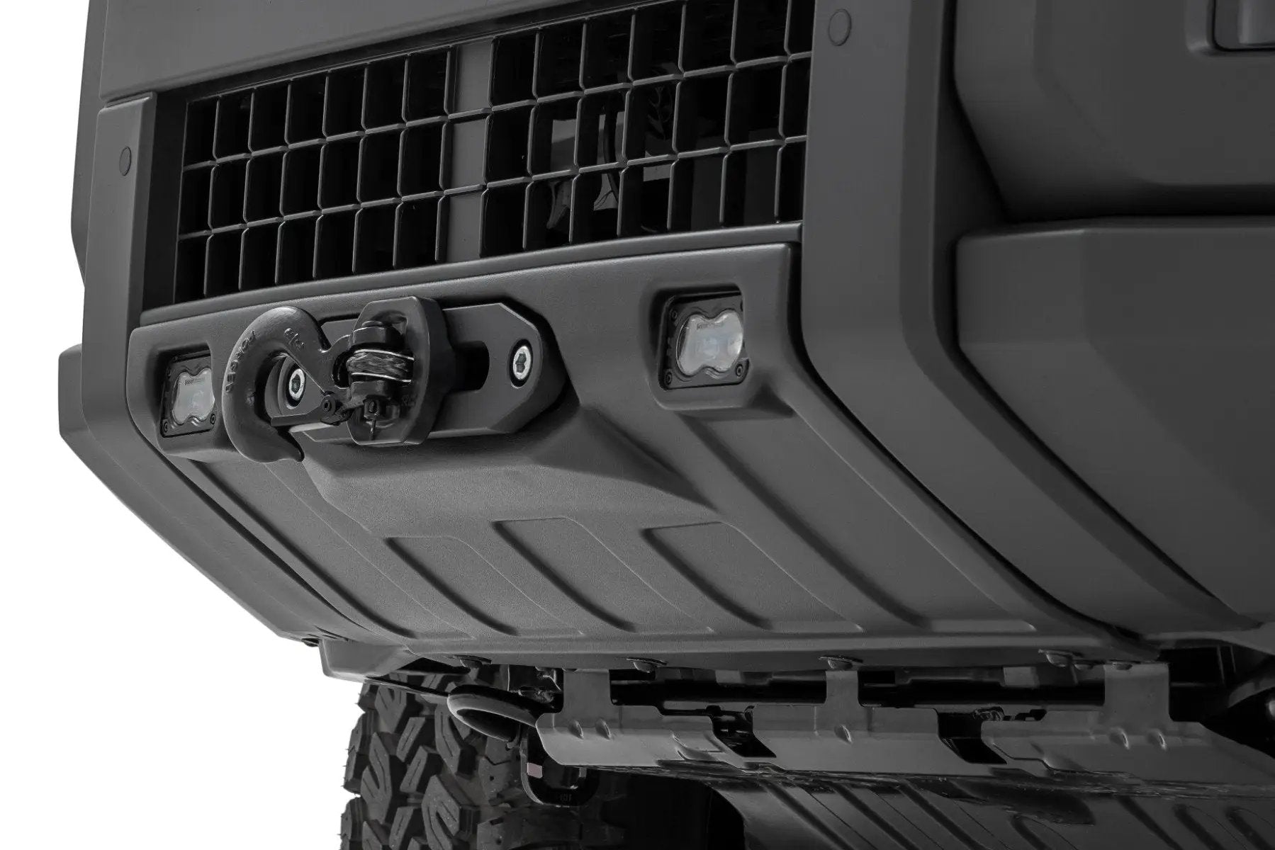 Rough Country Hidden Winch Mount | White SAE | Fog | Toyota Land Cruiser 4WD (2024-2025) by Rough Country