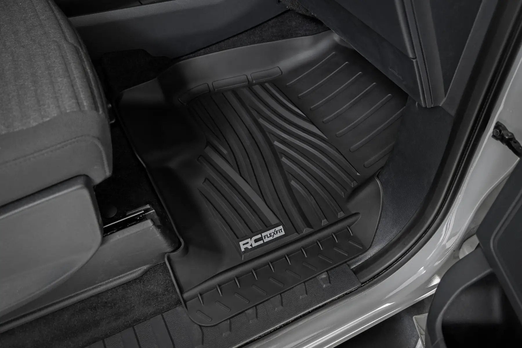 Rough Country Flex-Fit Floor Mats | Front | Ford F-150 (15-25)/F-150 Lightning (22-25)/Raptor (17-25) by Rough Country