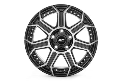 Rough Country 89 Series Wheel | One-Piece | Black Machined Gun Metal | 17x9 | 6x5.5 | -12mm by Rough Country