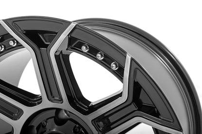 Rough Country 89 Series Wheel | One-Piece | Black Machined Gun Metal | 17x9 | 5x4.5 | -12mm by Rough Country