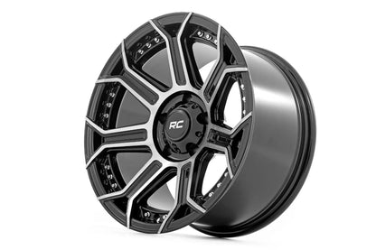 Rough Country 89 Series Wheel | One-Piece | Black Machined Gun Metal | 17x9 | 5x4.5 | -12mm by Rough Country