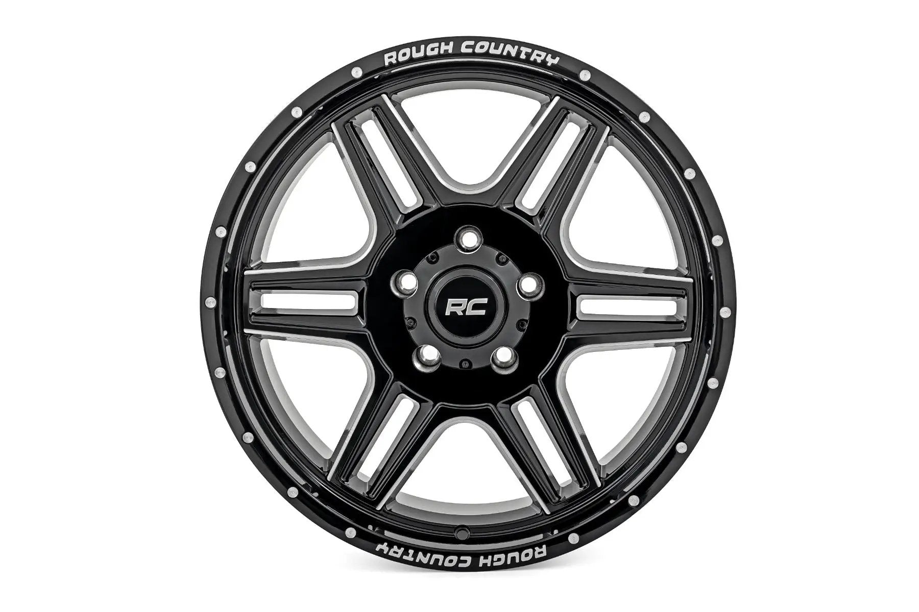 Rough Country 92 Series Wheel | Machined One-Piece | Gloss Black | 18x9 | 5x5.5 | +0mm by Rough Country