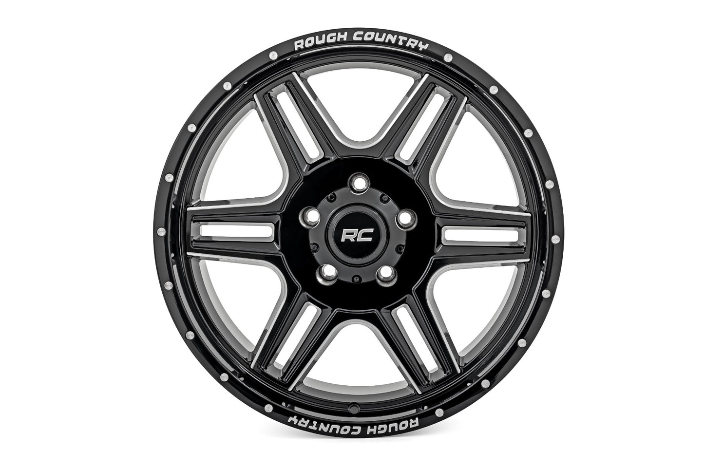 Rough Country 92 Series Wheel | Machined One-Piece | Gloss Black | 18x9 | 6x5.5 | +0mm