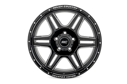 Rough Country 92 Series Wheel | Machined One-Piece | Gloss Black | 18x9 | 6x5.5 | +0mm