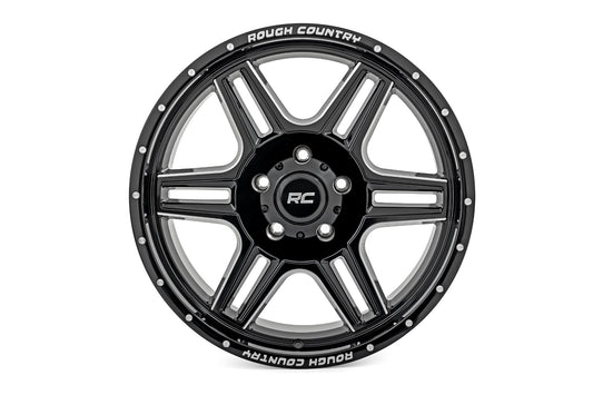Rough Country 92 Series Wheel | Machined One-Piece | Gloss Black | 18x9 | 6x5.5 | +0mm