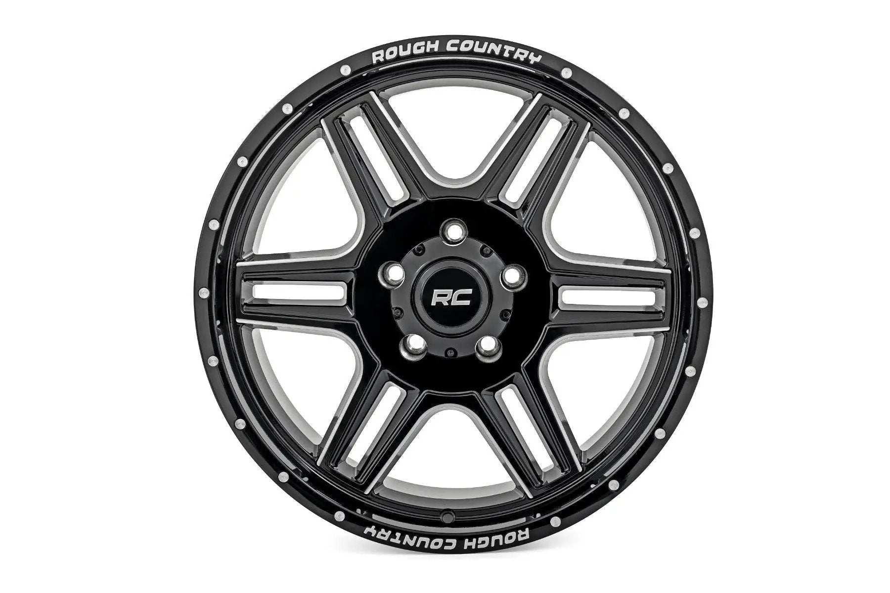 Rough Country 92 Series Wheel | Machined One-Piece | Gloss Black | 20x9 | 5x5.5 | +0mm by Rough Country