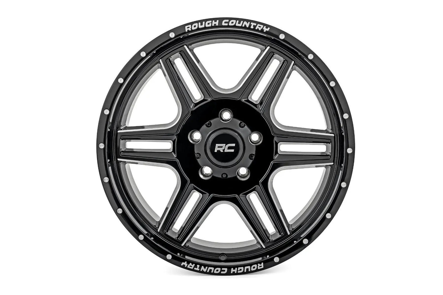 Rough Country 92 Series Wheel | Machined One-Piece | Gloss Black | 20x9 | 6x5.5 | +0mm by Rough Country