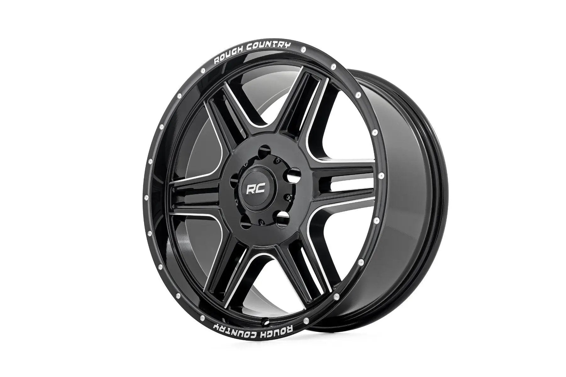 Rough Country 92 Series Wheel | Machined One-Piece | Gloss Black | 18x9 | 5x5 | +0mm by Rough Country