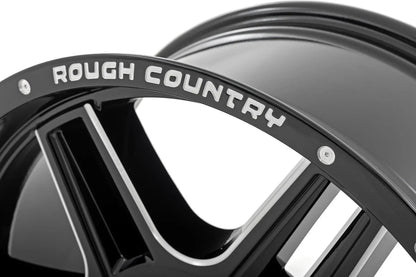 Rough Country 92 Series Wheel | Machined One-Piece | Gloss Black | 18x9 | 5x5 | +0mm by Rough Country