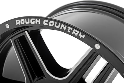 Rough Country 92 Series Wheel | Machined One-Piece | Gloss Black | 18x9 | 6x5.5 | +0mm