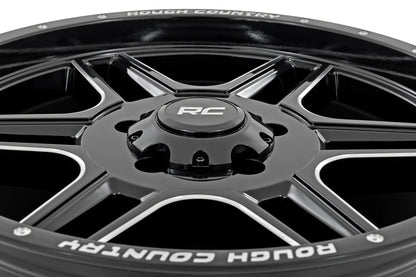 Rough Country 92 Series Wheel | Machined One-Piece | Gloss Black | 18x9 | 6x135 | +0mm by Rough Country