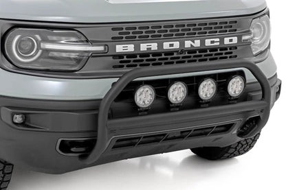 Rough Country Nudge Bar | w/ Tow Hooks | 20 Inch Black Single Row LED | Ford Bronco Sport (21-24) by Rough Country