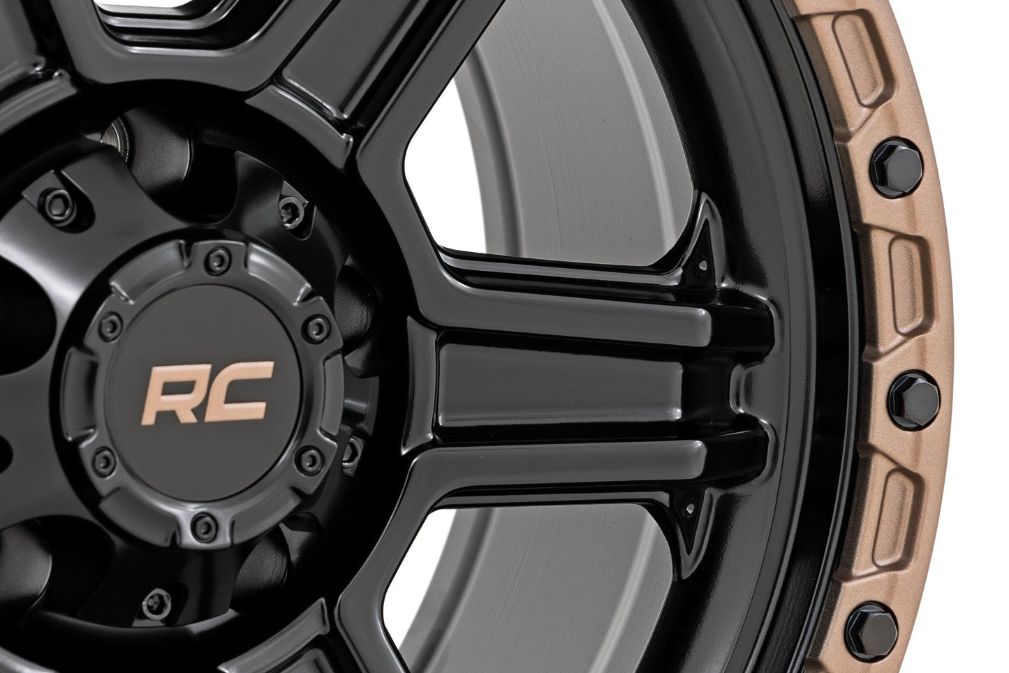 Rough Country 79 Series Wheel | One-Piece | Semi Gloss Black w/Bronze Ring | 18x9 | 6x5.5 |+18mm
