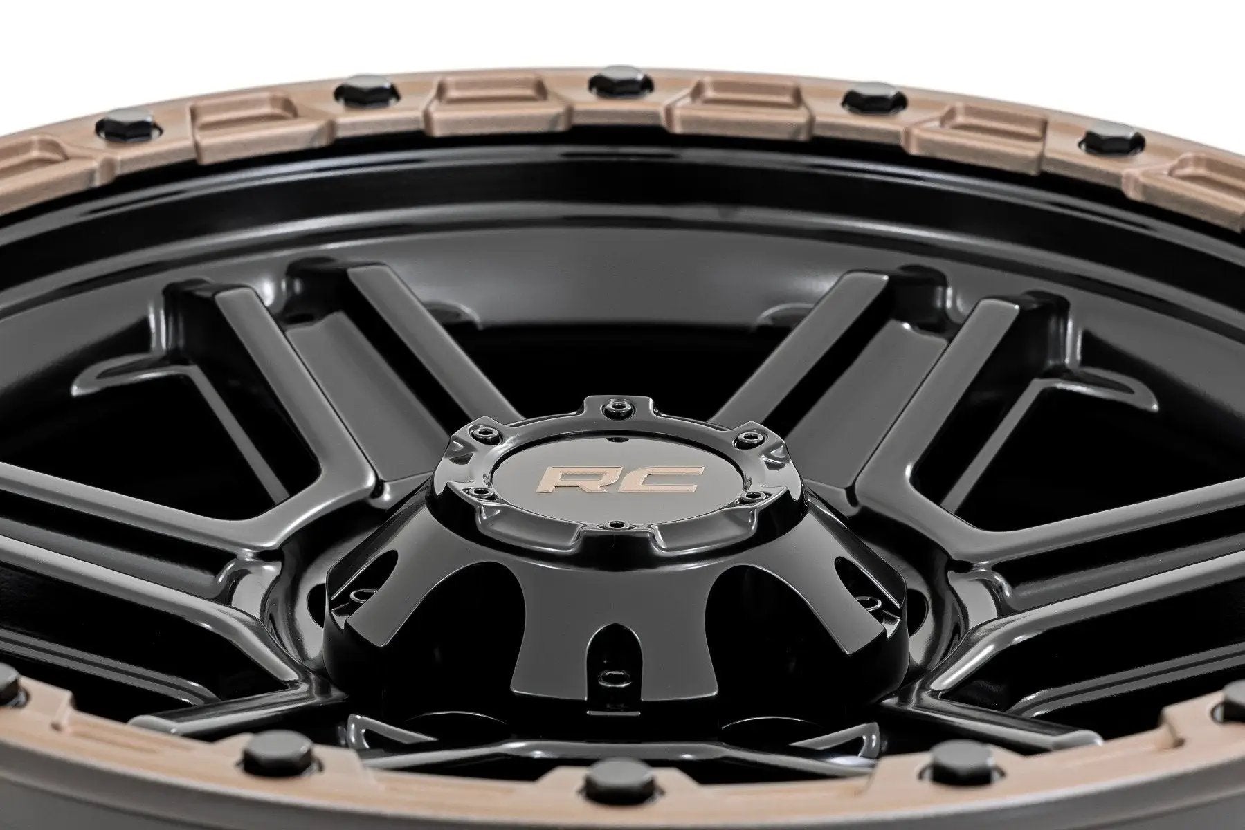 Rough Country 79 Series Wheel | One-Piece | Semi Gloss Black w/Bronze Ring | 17x8.5 | 6x5.5 | 0mm by Rough Country