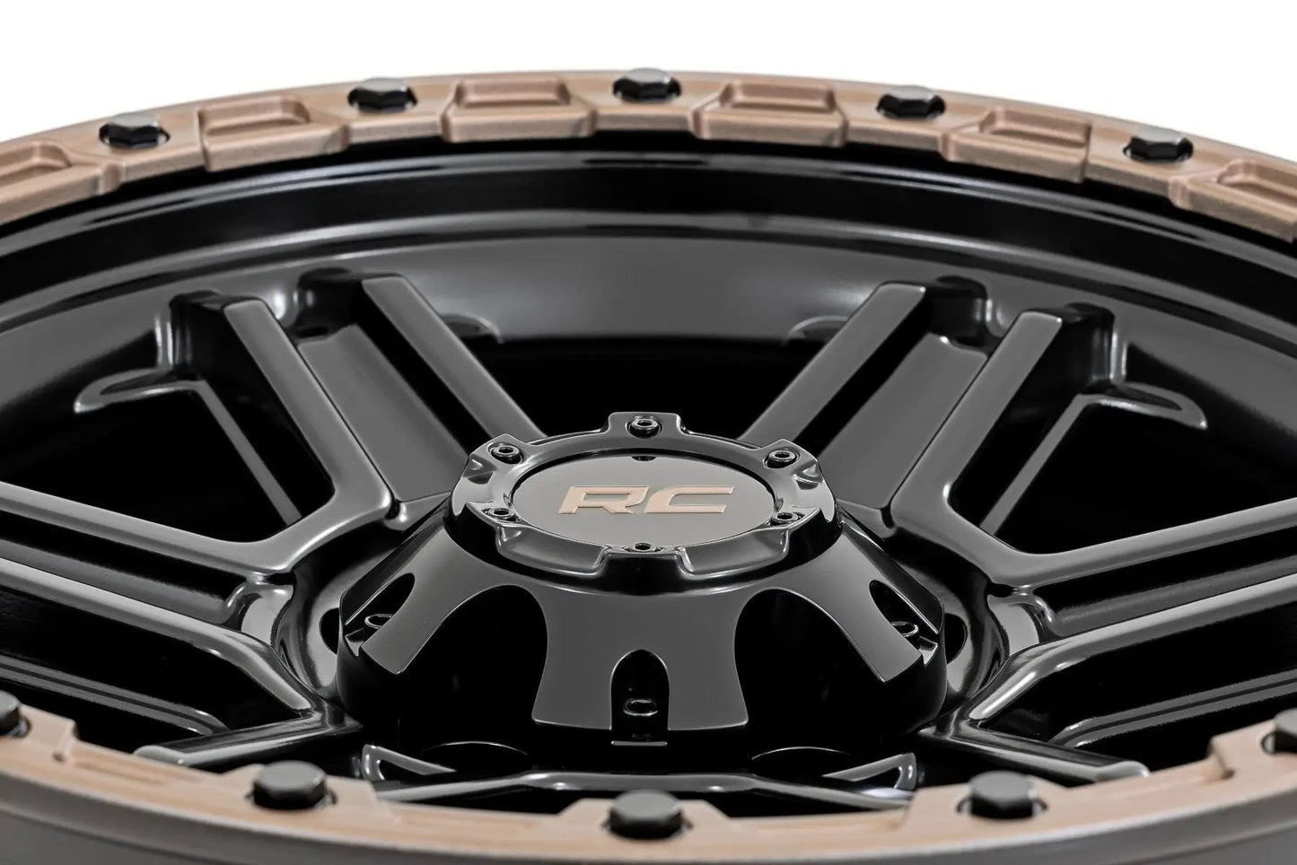 Rough Country 79 Series Wheel | One-Piece | Semi Gloss Black w/Bronze Ring | 17x8.5 | 5x5 | 0mm by Rough Country