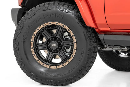 Rough Country 79 Series Wheel | One-Piece | Semi Gloss Black w/Bronze Ring | 17x8.5 | 6x135 | 0mm by Rough Country