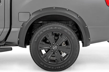 Rough Country Pocket Fender Flares | KH3 Super Black | Nissan Titan 2WD/4WD (2017-2024) by Rough Country