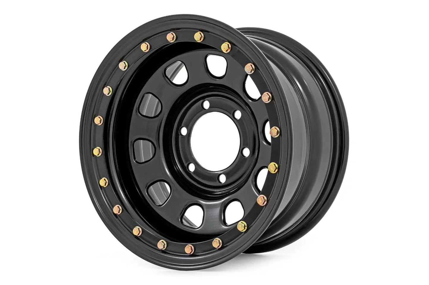 Rough Country Steel Simulated Bead Lock Wheel | Black | 16x8 | 6x5.5 | 4.25 Bore | -12 by Rough Country