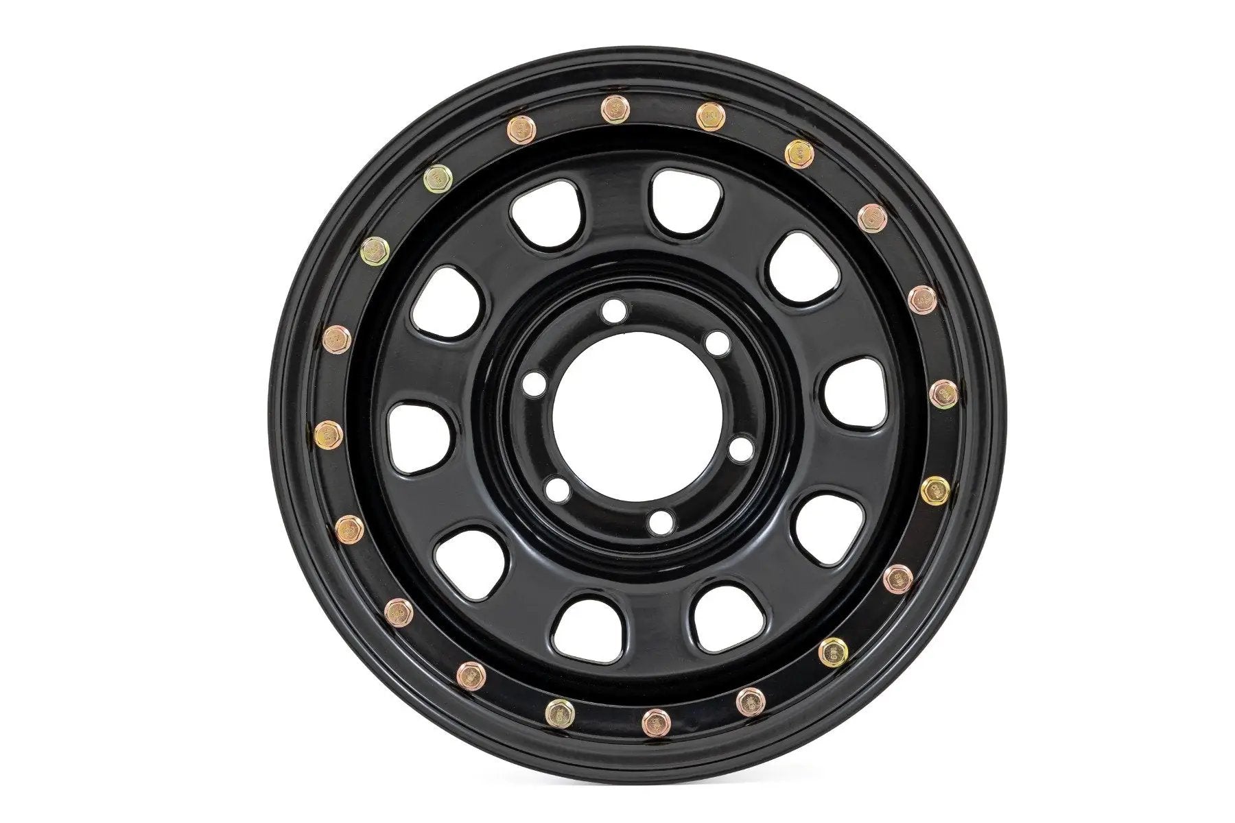 Rough Country Steel Simulated Bead Lock Wheel | Black | 15x10 | 5x4.5 | 3.30 Bore | -39 by Rough Country