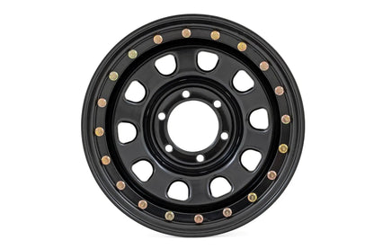 Rough Country Steel Simulated Bead Lock Wheel | Black | 15x10 | 5x4.5 | 3.30 Bore | -39 by Rough Country