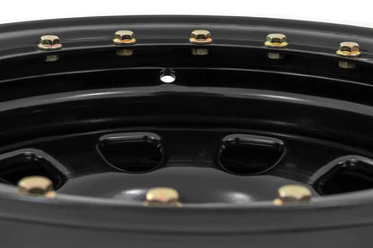Rough Country Steel Simulated Bead Lock Wheel | Black | 15x10 | 5x4.5 | 3.30 Bore | -39 by Rough Country
